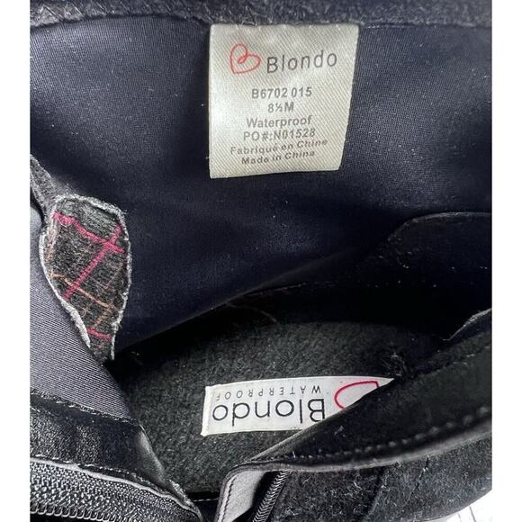 Blondo Women’s Sadie Ankle Boots Waterproof Chunky Heel Suede Leather Black 8.5 - Picture 12 of 13